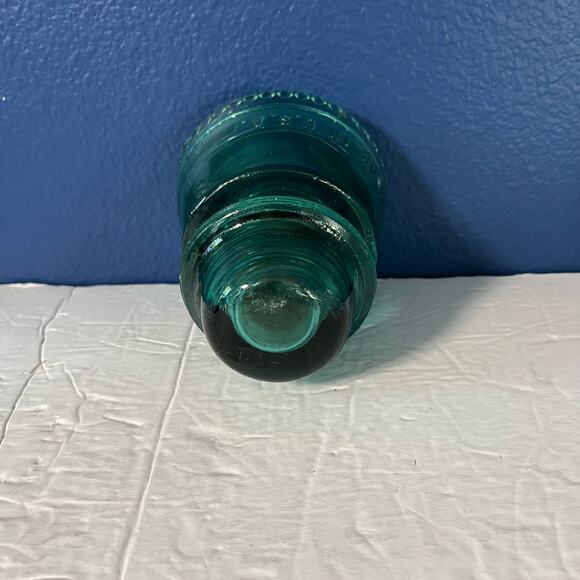 Hemingray Electrical Glass Insulator - 42 - Auga Blue - Heavy - Picture 5 of 7